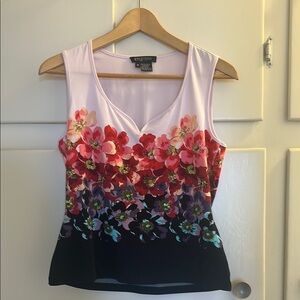 Etcetera Pink Floral Sleeveless Tank Top